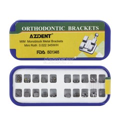 10 Packs AZDENT Dental Orthodontic Bracket Monoblock MIM Mini Roth.022 345 Hooks