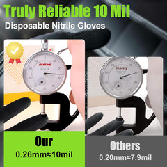 Black Nitrile Gloves 10 Mil, Heavy Duty Disposable Latex Free – Textured Grip fo
