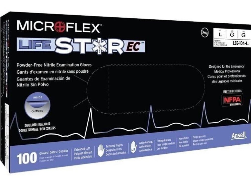 Extra Large Ansell Microflex Extended Cuff Gloves