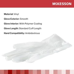 McKesson Vinyl Exam Glove Standard Cuff Length X-SMALL 150 per Box