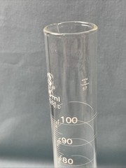 Vintage Sibata 100ml Lab Glass Graduated Cylinder With Spout TC20C Taiwan 57