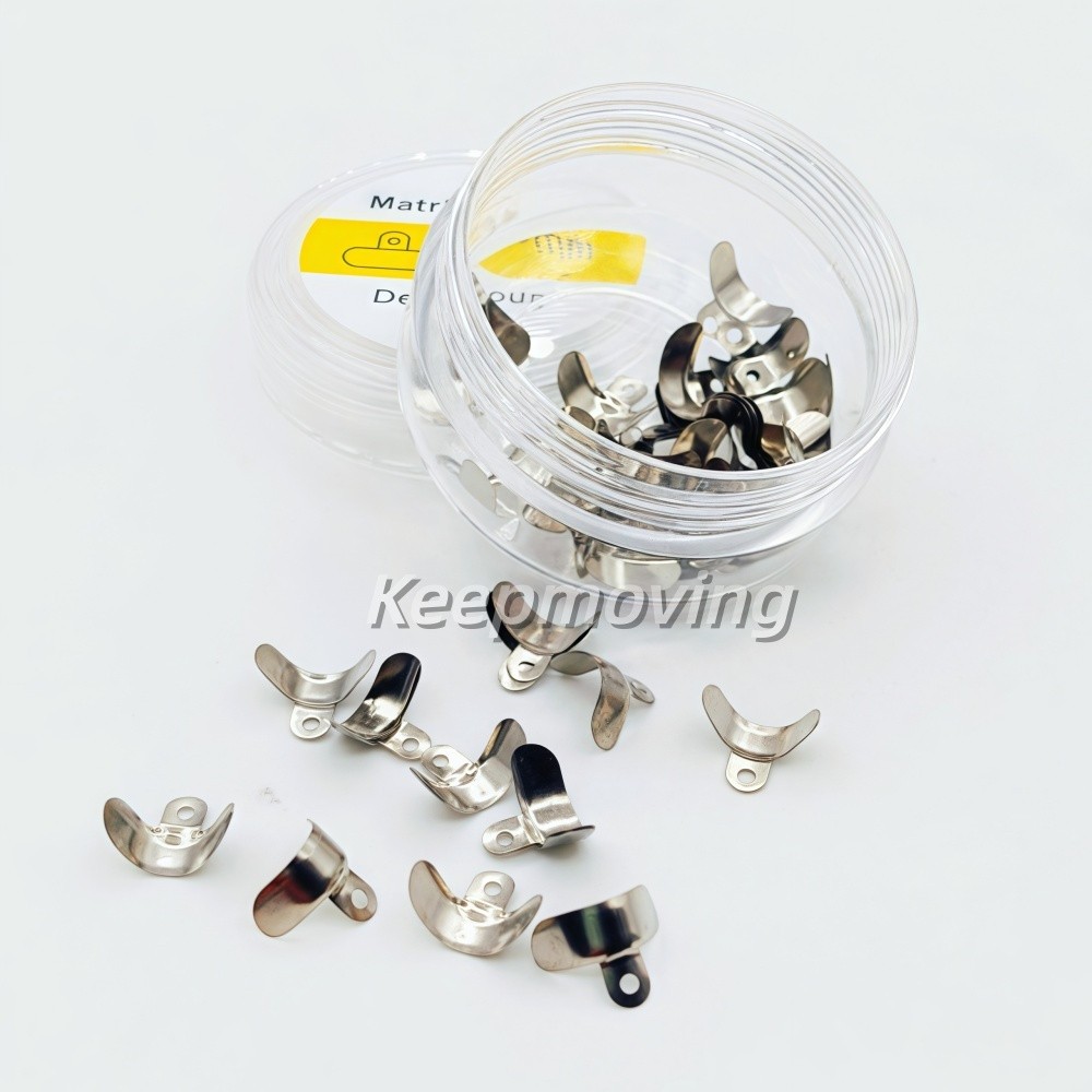 50 Pcs Dental Matrix Band 3D Hole Protrusions Contoured Matrices 3.5mm-6.5mm