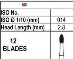 FG7404 Beavers Carbide Burs 12BLADE TRIMMING & FINISHING Made in Canada T&F Bur
