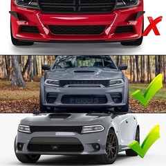 4PCS Front Bumper Lip Splitter 15-23 Dodge Charger SRT Hellcat Scat Pack Black