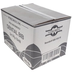 House Brand Dentistry 109218 Patient Bibs 2+1 Ply 13″ X 18″ Silver Gray 500/Pk