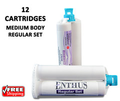 Enthus Medium BODY VPS Impression Material REGULAR Set 12 X 50ML Cartridges PVS