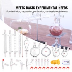 VEVOR Lab Glassware Distillation Kit 1000ml 3.3 Boro 32 pcs Glassware Equipment