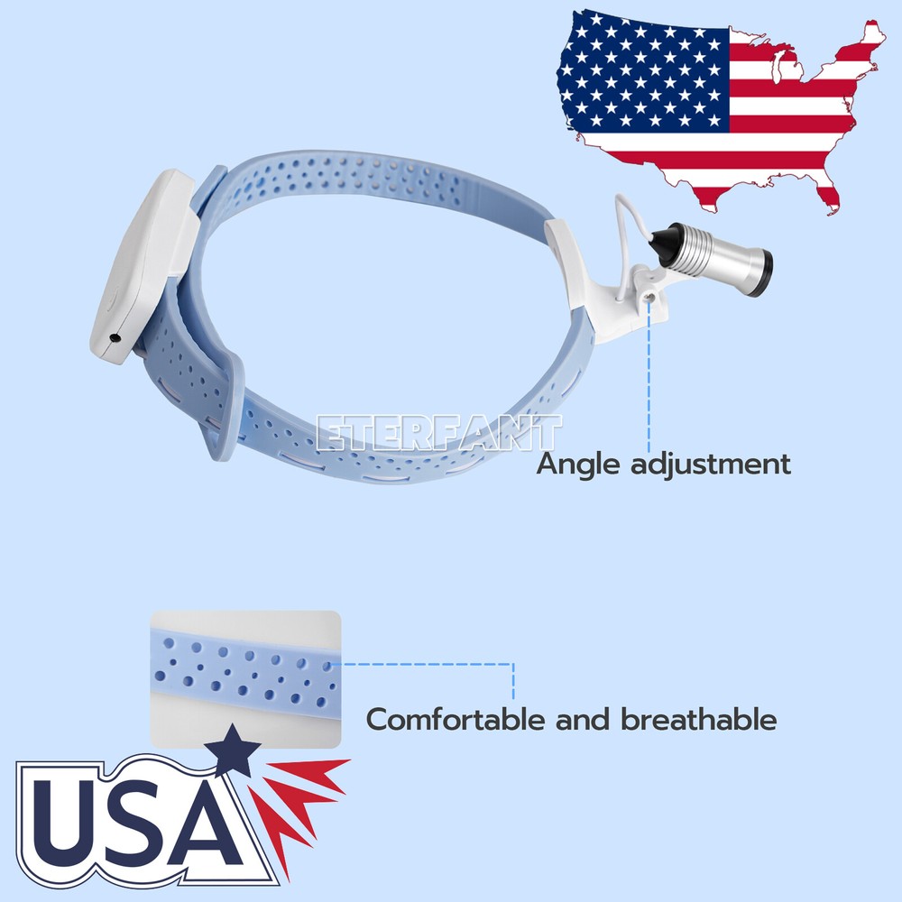 ETERFANT Dental 5W LED Lightweight Silicone Headlamp Surgery Headlight Blue