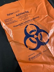 FISHERBRAND Autoclavable 14×19 Orange Biohazard Waste Bags 01-814A (200/cs)