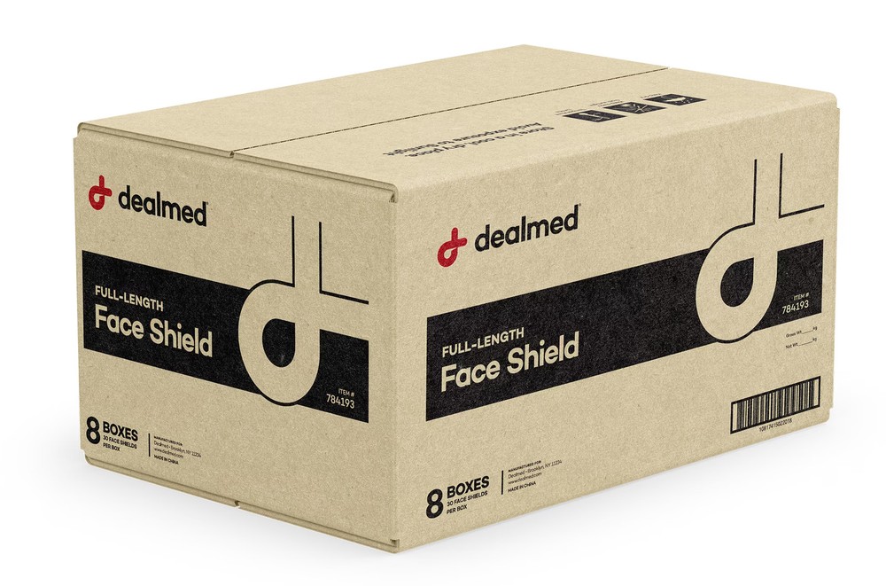 Dealmed Full-Length Face Shield, Lightweight Adult Disposable Face Masks, 30 Cou