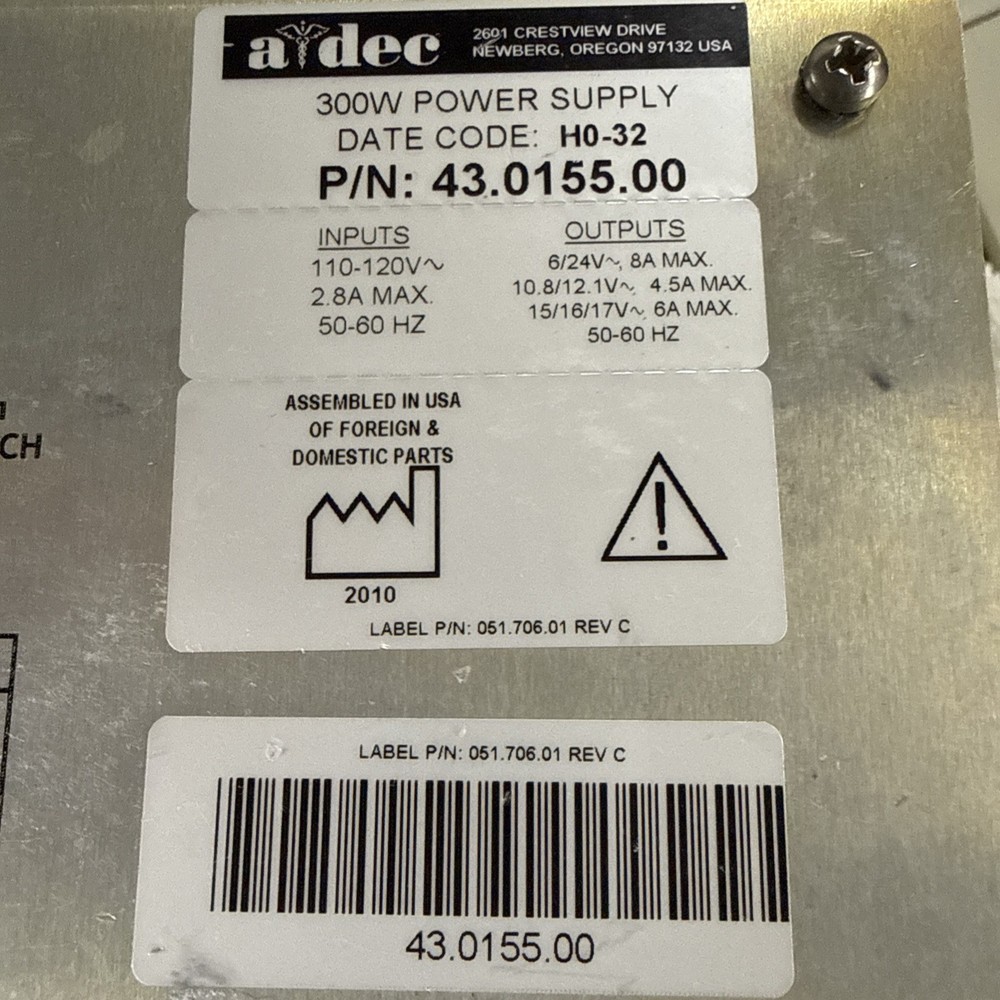 SALE: Adec 300 watt power supply 43.0155.00 with Adec chair PCB 43.0149.00