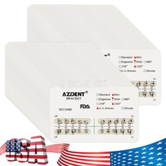 AZDENT Dental Orthodontic Brackets Braces Mini/Standard Roth/MBT.022 Hook 3 4 5