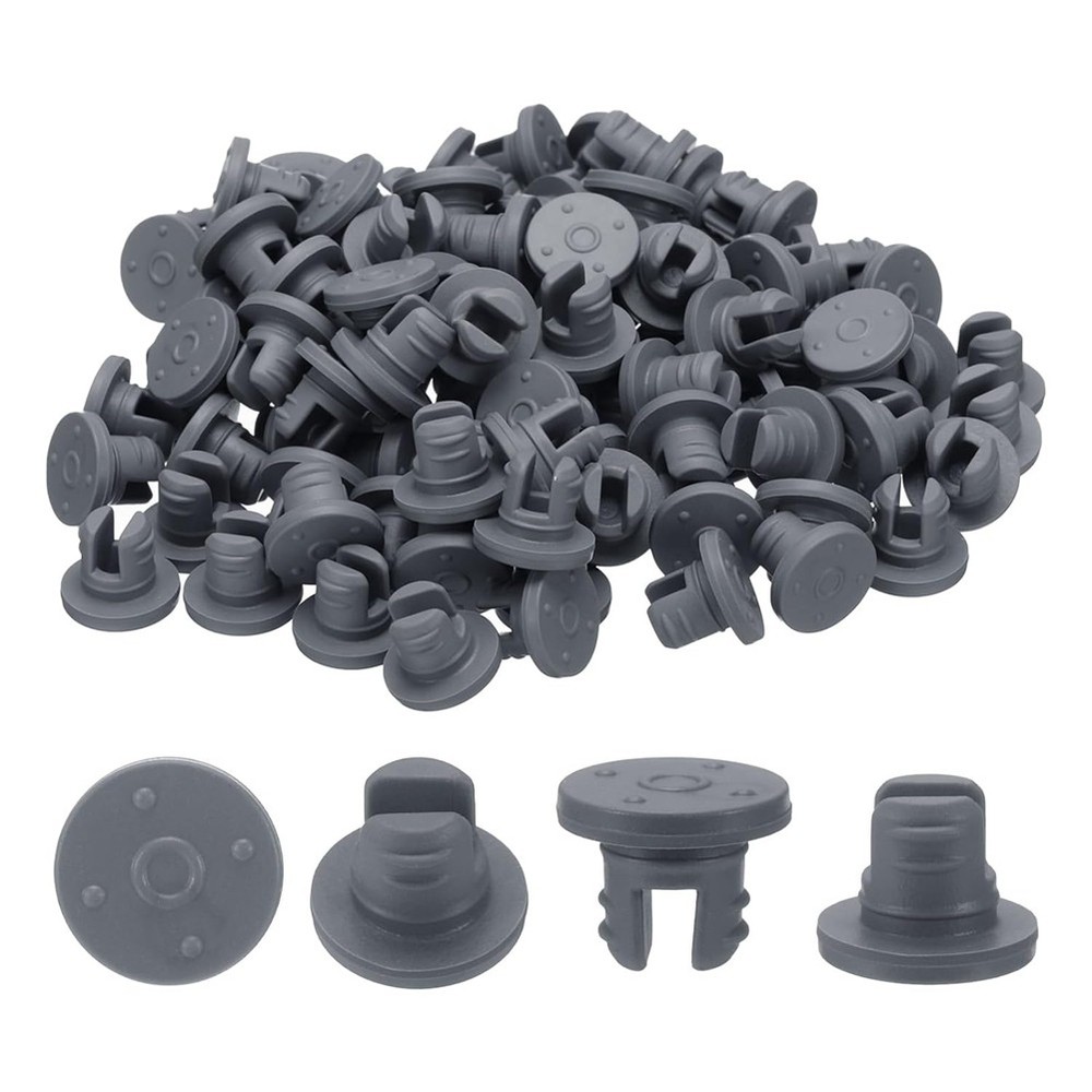 7.5 mm/0.3 Inch Vials Rubber Stoppers, 200 Pcs Two Legs Butyl Rubber Bottle3509