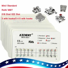50X Dental Orthodontic Brackets Braces Mini Standard Roth MBT .018 .022 AZDENT