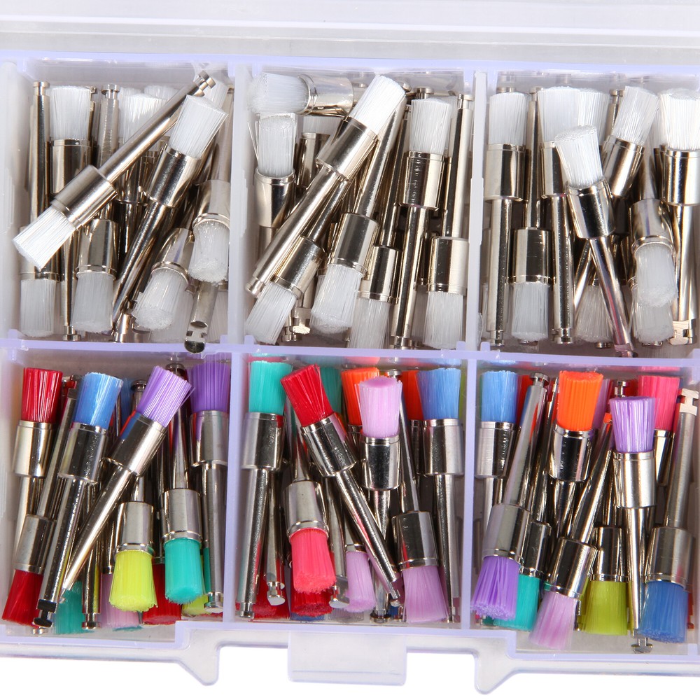 200pcs Dental Prophy Teeth Polishing Brushes Rubber Flat Latch Type Mixed SA