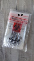 Medegen TearZone Biohazard Lab Guard Specimen Red Bag 6 x 9 ~ 800 Bags/ 8 Packs
