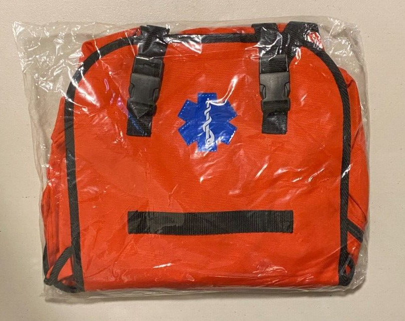 LOT of 2 EMi 620 Trauma Bag / First Responders Bag, Nylon, Orange, 17″x10″x7″
