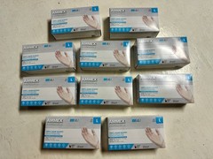 *1,000-Piece* Vinyl Exam Medical Gloves Clear Large VPF66100 Ammex Professional