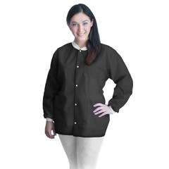 FitMe™ Lab Jacket, Black, Medium-Bag of 10