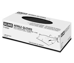 Uline Black Industrial Nitrile Gloves – Powder-Free, 6 Mil 100ct (2pk)