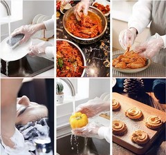 400 Count Disposable Plastic Food Prep Gloves for Food Handling House Cleaning
