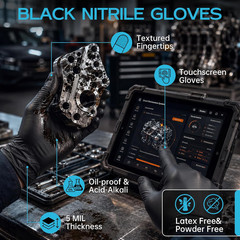 5 Mil Nitrile Black Gloves Disposable Latex Free Rubber Mechanic Household Clean