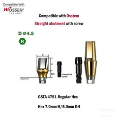 1pc Dental Titanium Straight Abutment Ti Cemented Abutment for Osstem Hiossen TS