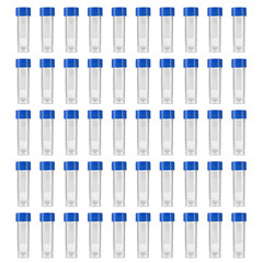 50 Pieces 5 Ml Plastic Graduated Vial Sample Bottle Storage Container Tubes with
