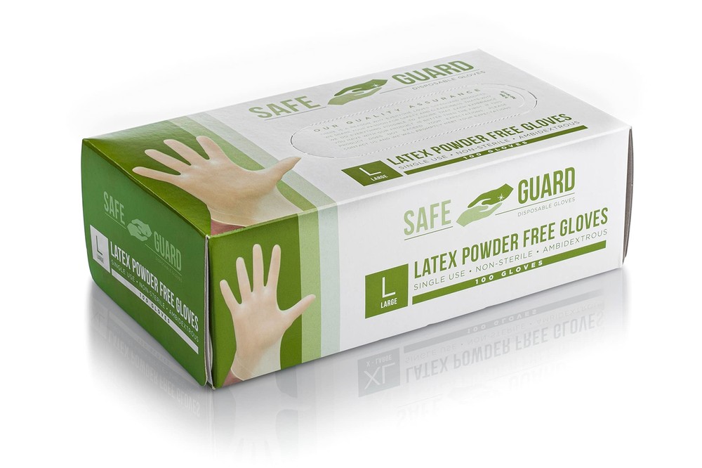 Large 100 Count White Powder Free Durable Protective Gloves for Food Service