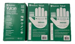 MEDICOM Vulcan Latex-Free Indigo Nitrile Gloves, Size XL 400+ Bundle OB