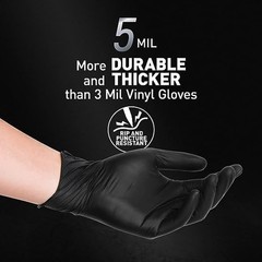 Comfortable 5 Mil Disposable Gloves in Black/Pink – Ideal for Cooking & Cleaning