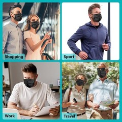 ZTANPS 50PCS Disposable Face Masks, Black Masks, 3 Layer Protection Black Dispos