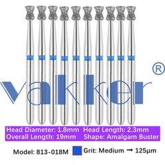10Burs/pk Dental FG Diamond Burs High Speed Burs Inverted/ Double Inverted Cone