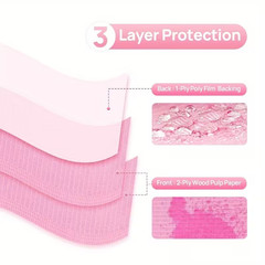 50 Hot Pink Fuchsia Disposable Dental Bibs, Tattoo Tray Nail Chair Paper Covers