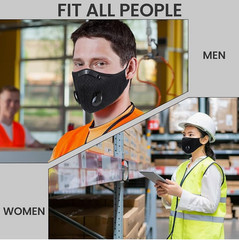 2x Anti Pollution Half Face Cover Respirator Mask With Filters Sports Facepiece