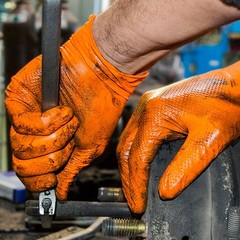1st Choice Premium Orange Nitrile Disposable Gloves, 6 Mil, Box of 100