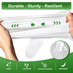 500 Count Disposable Food Service Gloves – Plastic Gloves for Food Handling, Cle