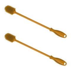 Silicone Bottle Brush, Bottle Cleaner, 12.5″, Steel Rod, Orange (Case of 100)