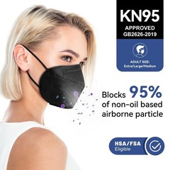 KN95 Face Masks Black Adults – 100 Pack 1 Count (Pack of 100),