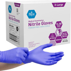 Medpride Powder-Free Nitrile Exam Gloves, X-Large (Pack of 100)