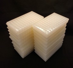 96-well reversible PP tube rack for 0.5, 1.5, & 2.0mL microtubes, WHITE, 4 CT