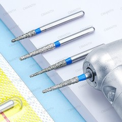 Dental Bur Diamond Burs Taper Flat End Nail Filing Drills For High Speed FG1.6mm