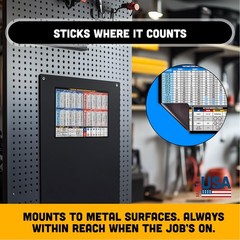 Mechanic Torque Chart Magnet: SAE/Metric Bolt, Wrench, Thread & Conversion Guide