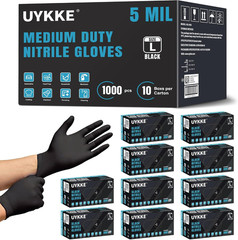 5 Mil Nitrile Black Gloves Disposable Latex Free Rubber Mechanic Household Clean
