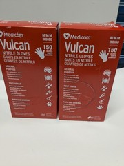 Medicom Vulcan Nitrile Gloves Indigo Medium M 150 Count Per Box Lot of 2 Boxes