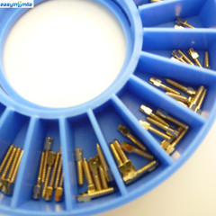 120pcs Dental Endodontic Screw Posts Assorted Kit &2Key Gold Planted EASYINSMILE
