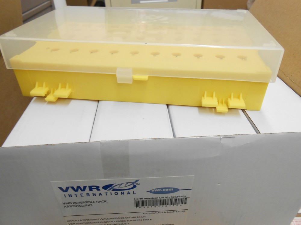 VWR® 82024-454 Reversible Microtube Racks, blue, green, purple, yellow, orange