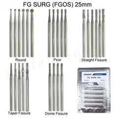 Dental Surgical Burs 25mm Carbide Bur Friction Grip FG Round For High Speed