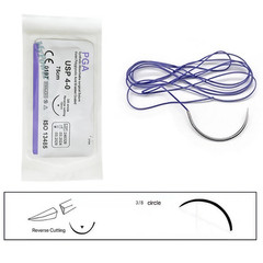 Dental Oral Surgical Suture Violet PGA 4-0 3/8 Reverse Cutting Suture
