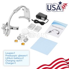 Dental Surgical Headband Binocular Loupes/5W LED Silicone Lightweight Headlamp